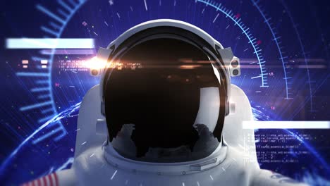 Alone-Flying-Astronaut-In-Space.-Cinematic-Render-With-Codes-Around