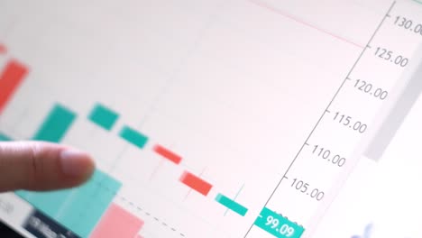 Analyse-und-Auswahl-von-Daten-aus-Diagrammen-und-Tabellen-auf-dem-Bildschirm-moderne-Technologien-des-Handels-und-der-Anlagebewertung.-Die-Börse-und-das-Spiel-an-der-Börse.