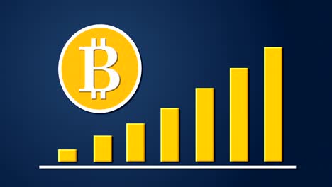 Bitcoin-Währungszeichen-mit-wachsender-Diagramm