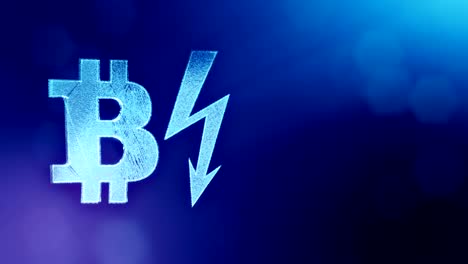 bitcoin-icon-and-lightning-bolts.-Financial-background-made-of-glow-particles-as-vitrtual-hologram.-Shiny-3D-seamless-animation-with-depth-of-field,-bokeh-and-copy-space.-Blue-color-v2