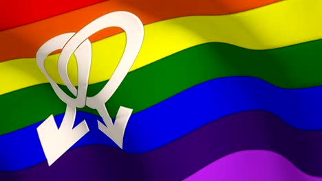 Gay-pride-rainbow-flag-with-Gay-Symbol