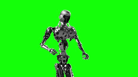 Läuft,-Cyborg,-Roboter-laufen-3D-Rendern