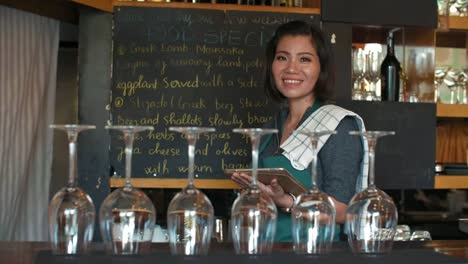 Friendly-Woman-Working-At-Bar