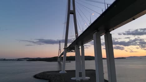 Marine-landscape-with-views-of-the-Russian-bridge.-Vladivostok,-Russia