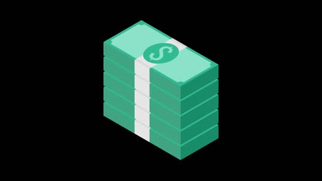 Money-Stacks.-Isometric-loop-animation-in-alpha-channel.-4K-resolution.