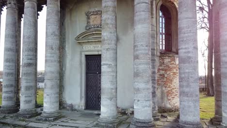 Roman-Catholic-Church-Aerial,-Ukraine