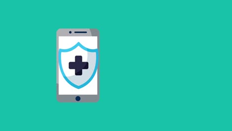 Smartphone-mit-Gesundheitsversorgung-online-und-Krankenwagen