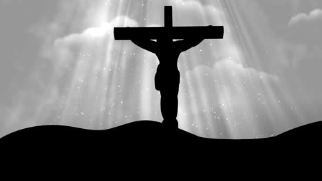 Christ-on-Cross-Grey-Gottesdienst-loopable-Background