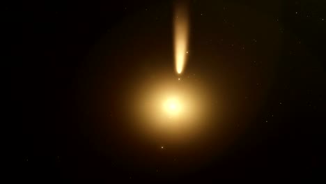 A-CG-space-animation-showing-a-comet-passing-in-front-of-a-main-star