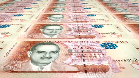 Banknotes-of-five-hundred-rupees-of-the-Mauritius-Islands,-cash-money,-loop