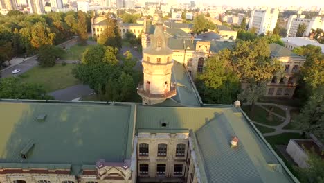 Aerial-view-of-the-old-building-of-the-university-KPI-in-Kiev,-Ukraine.