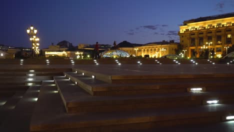 Moscow,-Russia.-A-walk-night-along-the-illuminated-Manezhnaya-square