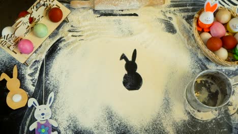 Making-Shape-of-Easter-Bunny-on-the-Flour