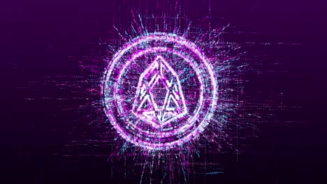 Digital-animation-of-the-cryptocurrency-eOS-sign-in-the-virtual-Internet-space-of-the-future.