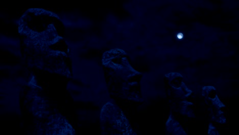 Easter-Island-Head-Statues-At-Night