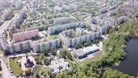 Aerial-panoramic-view-of-Stary-Oskol-cityscape