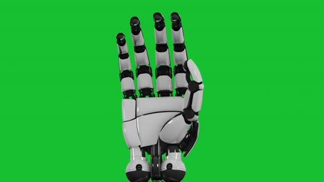 Future-artificial-intelligence-bionic-hand-on-green-screen