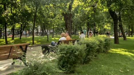 hyperlaps-video-of-people-strolling-on-a-summer-day-along-the-Boulevard