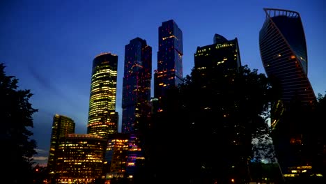 Skyscrapers-Night-time.-Business-center