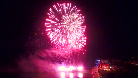 Aerial:-Fireworks-at-night