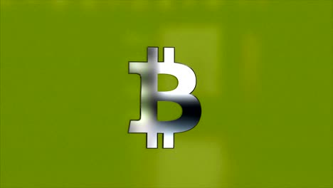 Animación-abstracta-de-signo-de-moneda-bitcoin.-Cripto-moneda-bitcoin.-Internet-global-en-todo-el-mundo.-fondo-verde