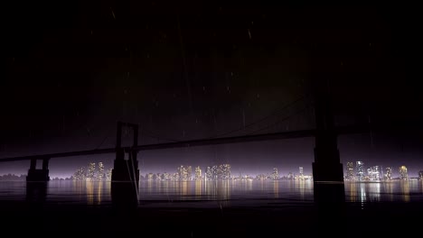 Bridge-and-rain-at-night