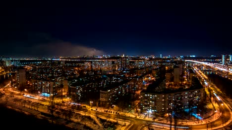 Die-schöne-Aussicht-auf-die-Stadt-Nachtlandschaft.-Zeitraffer