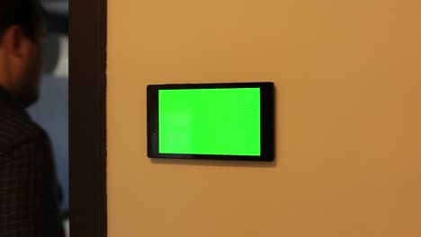 Smart-home-control-device-on-a-wall