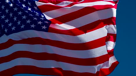 Trembling-USA-Flag-on-Blue-Sky-Background