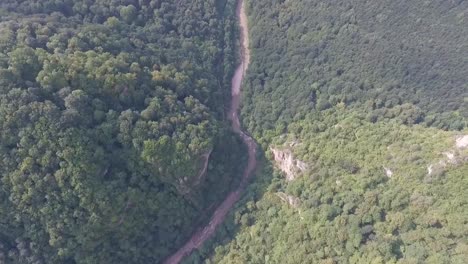 Aerial-view-of-the-river-Kurdzhips-and-the-village-Guamka.