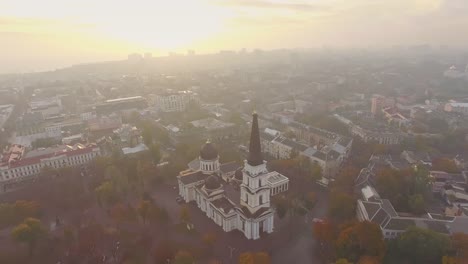 Birds-eye-view-of-Transfiguration-Cathedral-and-Odessa-city-center