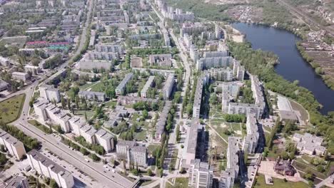 View-from-drone-of--Stary-Oskol-city-with-Alexander-Nevsky-Cathedral