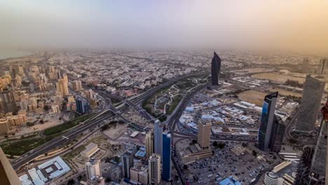 De-la-ciudad-de-Kuwait-Timelapse-paisaje-urbano-es-la-capital-de-Kuwait.-Atardecer-de-tiempo