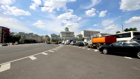 View-of-Moscow-Kremlin-on-a-sunny-day,-Russia---Moscow-architecture-and-landmark,-Moscow-cityscape