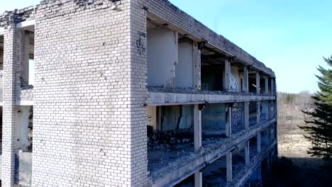 Damaged-brick-walls-of-the-building-from-the-war