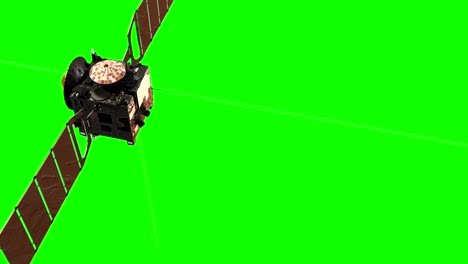 Flight-Of-Interplanetary-Space-Station.-Green-Screen.