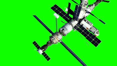 Increasing-The-Height-Of-The-Orbit-Of-The-Space-Station.-Green-Screen.