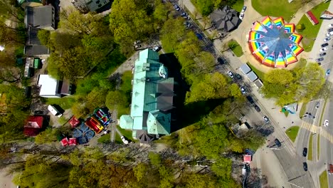 Aerial:-Central-park-of-Kaliningrad-in-summer