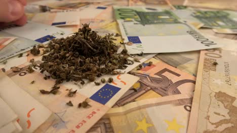 Billetes-de-euro-con-marihuana