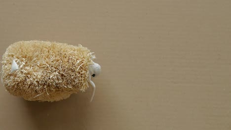 Feeding-lamb-with-grass.-Decorative-sheep.