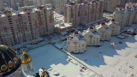 Winter-Kyiv,-bird's-eye-view