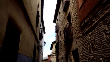 Streets-in-Toledo,-Spain.