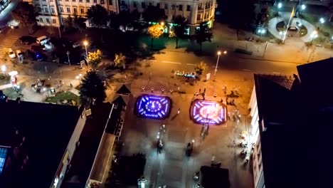 Aerial-time-lapse-over-center-of-Kryvyi-Rih-city