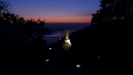 Aerial-view-to-statue-of-St.-Volodymyr-in-city-park.-Kyiv.-Ukraine