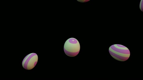 Huevos-de-Pascua-cayendo-sobre-fondo-negro.-animación-3D