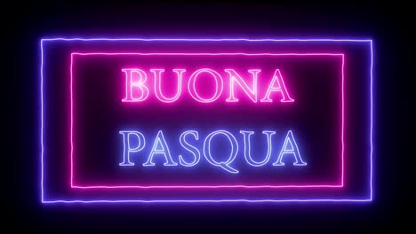 Animation-neonZeichen-"Buona-Pasqua",-Happy-Easter-in-italienischer