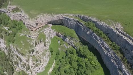 Aerial-view-of-the-steep-walls-of-the-stone-plateau.