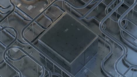 Futuristic-technology-abstraction-seamless-loop-3D-render-animation