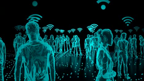 Human-Hologram-of-people-connected,-social-networks