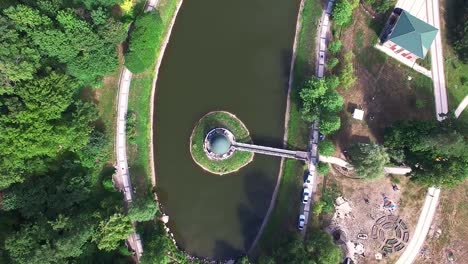 aerial-view-of-pavilion-in-the-middle-of-the-lake